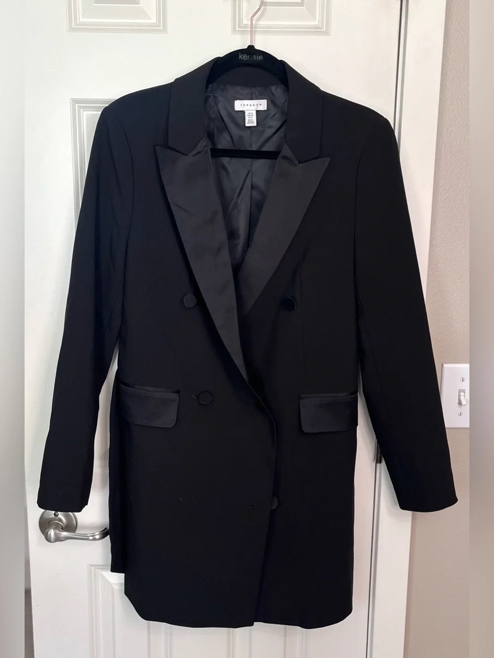 Topshop Double-Breasted Belted Tuxedo Blazer NWOT
